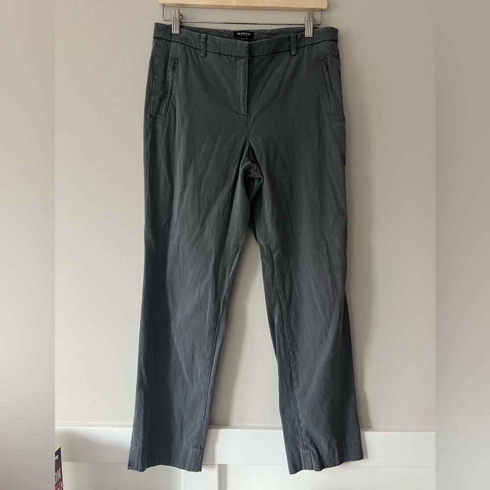 Worth New York Charcoal Gray Straight Leg Pants - Size 6, Made in USA